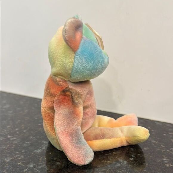 TY Beanie Baby Original 1996 Peace Bear Tie-Dye Rainbow w/ Swing Tag & Tush Tag - Picture 5 of 10